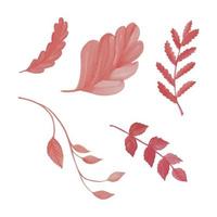 Beautiful watercolor red leaves as seamless, hand drawn watercolor vector illustration for greeting card or invitation design