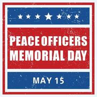 Peace Officers Memorial Day sign or stamp on white background, background vector illustration