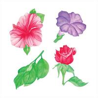 tropical flores en blanco fondo, mano dibujar acuarela vector ilustración para saludo tarjeta y invitación