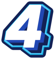 Bold 3d Blue Number png