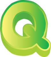 Green Letter 3d png