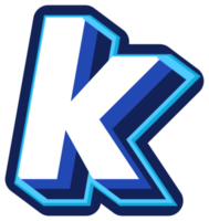 grassetto 3d blu minuscolo lettera K png