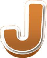 Chocolate 3d Bold Letter J png