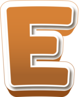 Chocolate 3d Bold Letter E png