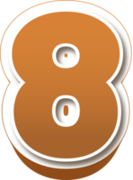 Chocolate 3d Bold Number 8 png