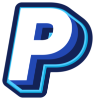 audacieux 3d bleu majuscule lettre p png