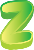 Green Letter 3d png