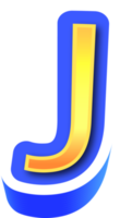 Shiny Gold 3d Letter J png