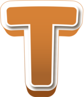Chocolate 3d Bold Letter T png
