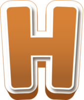 Chocolate 3d Bold Letter H png