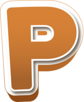 Chocolat 3d audacieux lettre p png