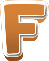 Chocolate 3d Bold Letter F png