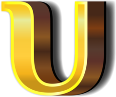 Shiny gold alphabet letters png