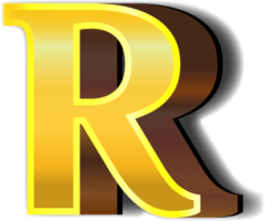 Shiny gold alphabet letters png