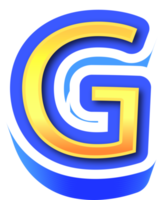 Shiny Gold 3d Letter G png