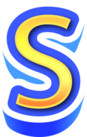 Shiny Gold 3d Letter S png
