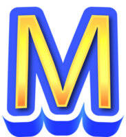 Shiny Gold 3d Letter M png