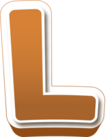 Chocolate 3d Bold Letter L png