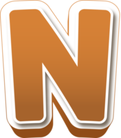 Chocolat 3d audacieux lettre n png