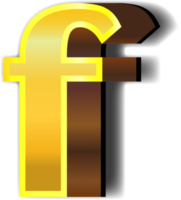 Shiny gold alphabet letters png