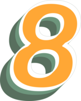 Simple 3d Yellow Number png