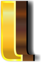 brillante oro alfabeto lettere png