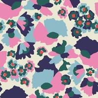 Vector Scandinavian design flower illustration seamless repeat pattern