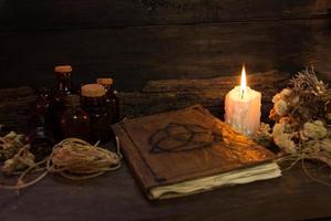 set of objects symbols of esoteric rituals photo
