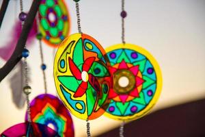 dreamcatcher and mandalas made with cd and recycled materials photo