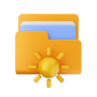 3d folder file icon illustration png