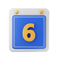 3d calendar icon illustration render png