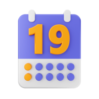 3d calendrier icône illustration png