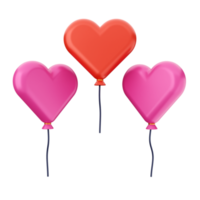 3d valentines day icon illustration love heart render png