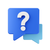 3d frequently asked questions icon illustration render png