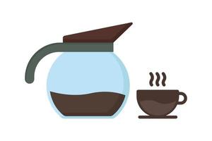 Espresso coffee icon illustration. icon related to coffee element, Coffee pot and coffee cup. Flat icon style. Simple vector design editable