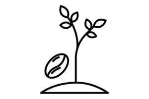Coffee tree icon illustration. icon related to coffee element. Line icon style. Simple vector design editable