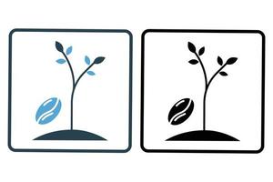 Coffee tree icon illustration. icon related to coffee element. Solid icon style. Simple vector design editable