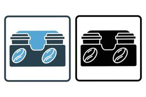 Coffee holder icon illustration. icon related to coffee element. Solid icon style. Simple vector design editable
