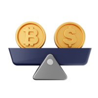 3d bitcoin cryptogeld icoon illustratie png