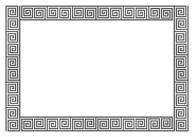 Greek frame pattern. Roman key border. Ancient meander vector rectangle ornament. Geometric fret seamless decoration