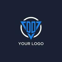 DO monogram logo with triangle shape and circle design elements vector