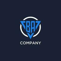 BA monogram logo with triangle shape and circle design elements vector