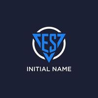 es monograma logo con triángulo forma y circulo diseño elementos vector