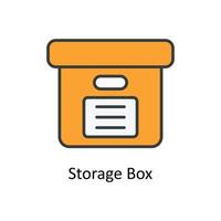Storage Box Vector Fill outline Icons. Simple stock illustration stock