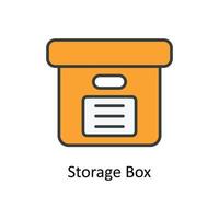 Storage Box Vector Fill outline Icons. Simple stock illustration stock