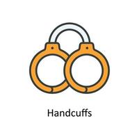 Handcuffs Vector Fill outline Icons. Simple stock illustration stock