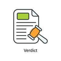 veredicto vector llenar contorno iconos sencillo valores ilustración valores