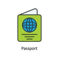 Passport  Vector Fill outline Icons. Simple stock illustration stock
