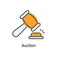 Auction Vector Fill outline Icons. Simple stock illustration stock