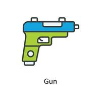 Gun Vector Fill outline Icons. Simple stock illustration stock